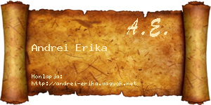 Andrei Erika névjegykártya